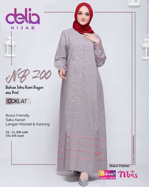 Gamis Polos Terbaru Delia Hijab Nibras Nb 200 Delia Hijab