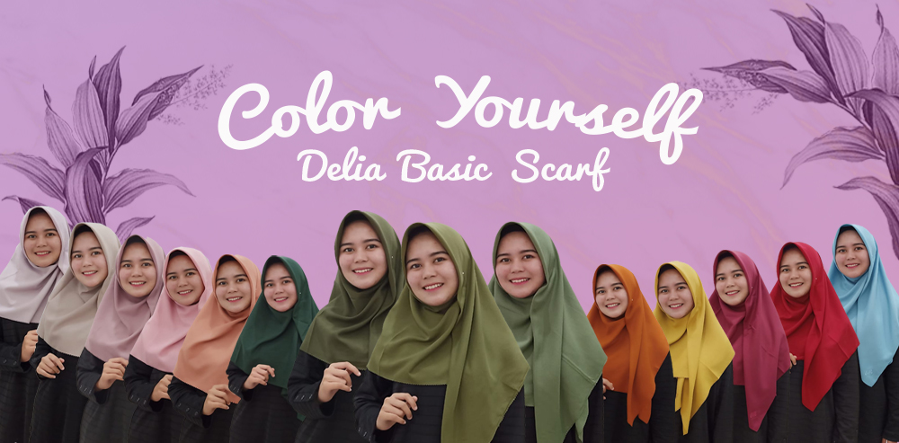 Scarf Basic - Scarf Polos - Segi empat polos - kerudung polos - Delia Hijab - Baju Muslim Casual - Hijab Sukabumi