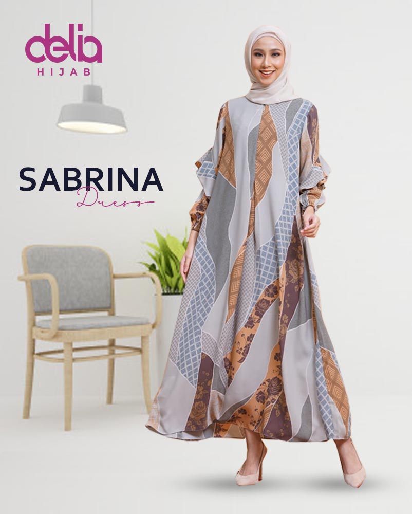 Gamis Motif Kekinian Sabrina Dress Delia Hijab Delia Hijab