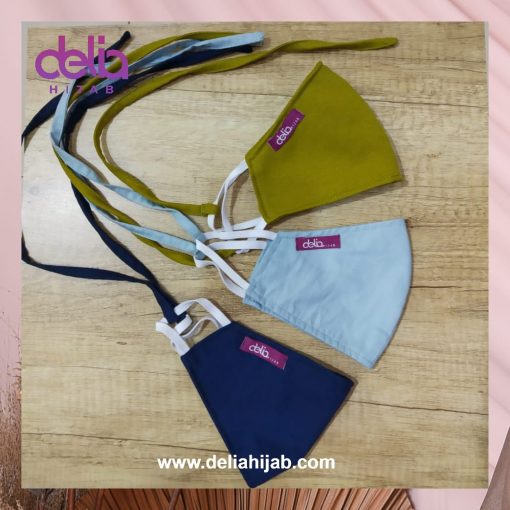 Masker Kain 3 Lapis Hijab - Masker Delia Hijab 01