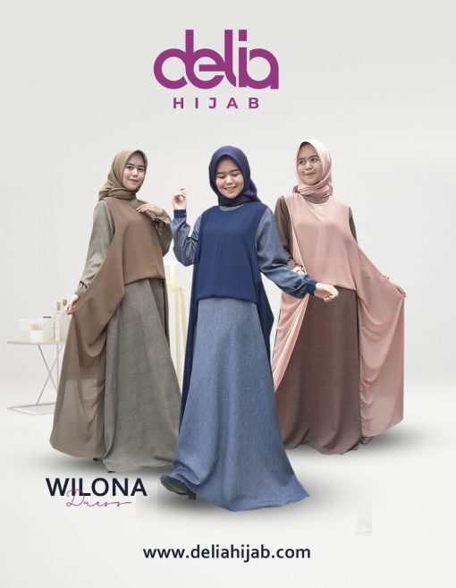 Baju Gamis Modern 2020 - Wilona Dress - Delia Hijab
