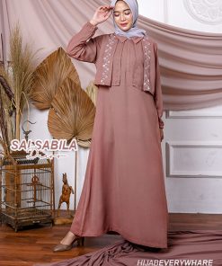 Baju Gamis Modern Terbaru 2020 - Salsabila Dress Coklat - Delia Hijab
