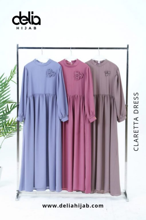 Baju Gamis Modern - Claretta Dress - Delia Hijab