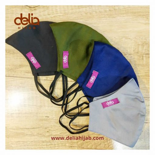 Masker Kain 2 Lapis - Masker Polos Pria - Delia Hijab