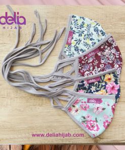 Masker Kain Motif - Masker Motif Floral - Delia Hijab 1