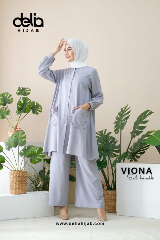 Setelan Muslim Casual - Viona Set Tunik - Delia Hijab