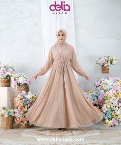 Baju Gamis Lebaran - Kartika Dress - Delia Hijab Cream