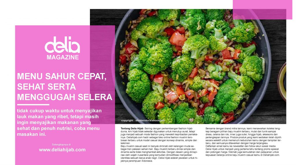 Menu Sahur Cepat, Sehat dan Menggugah Selera - Baju Muslim Lebaran 2021 - Baju Gamis Modern 2021