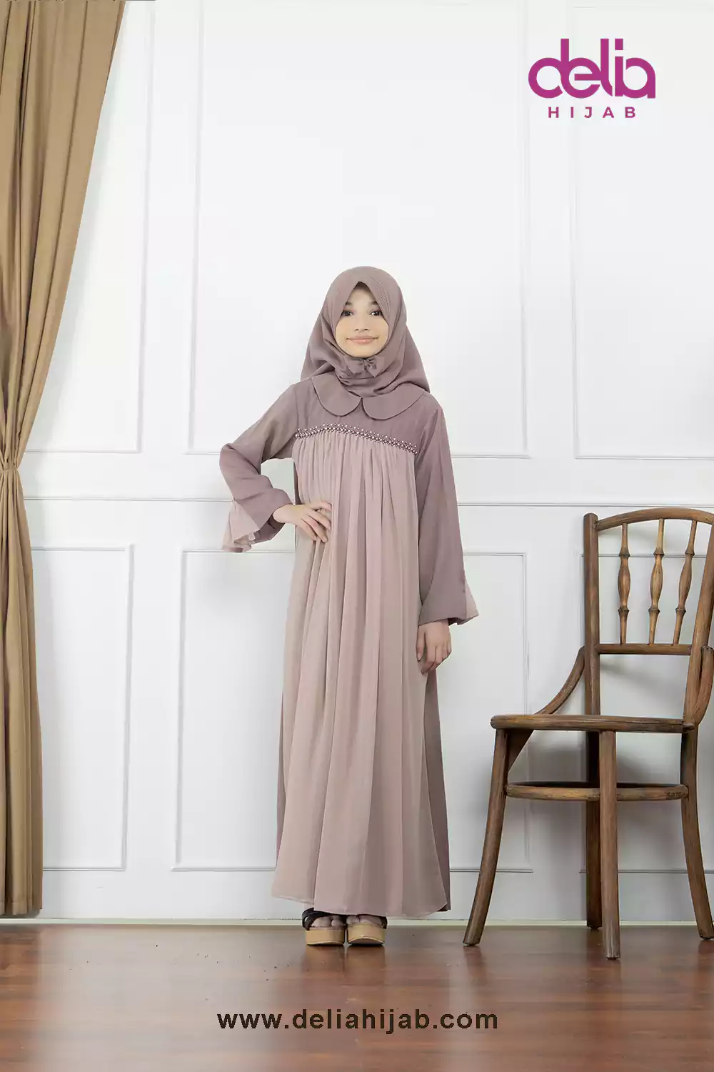 Baju Sarimbit Keluarga Muslim - Gamis Anak Sarimbit Diamond - Delia Hijab
