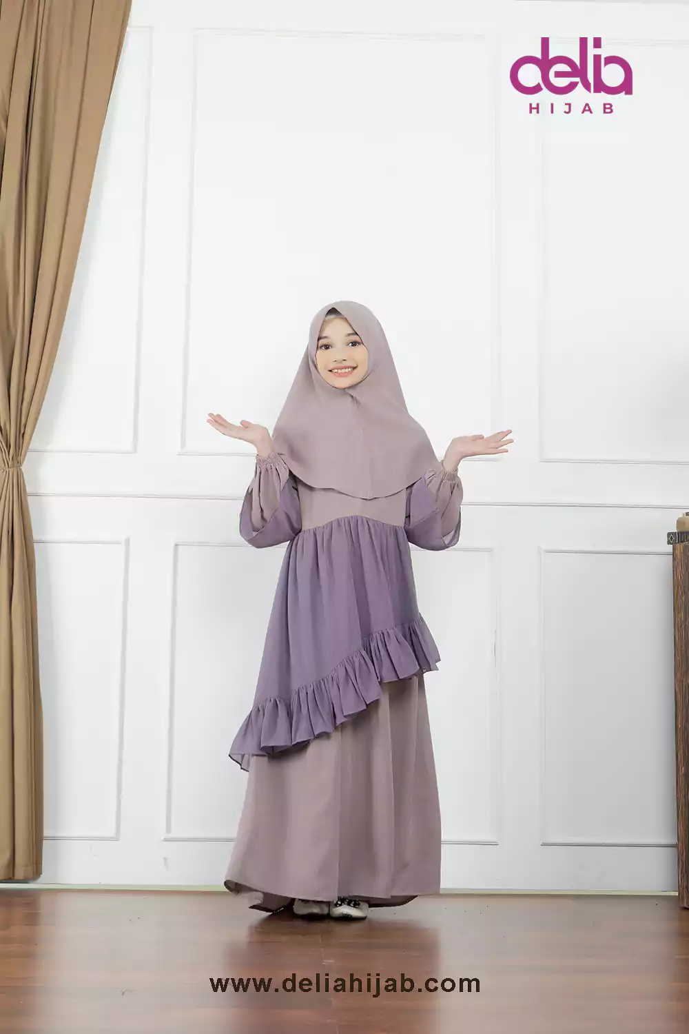 Baju Sarimbit Keluarga Muslim - Gamis Anak Sarimbit Emerald - Delia Hijab