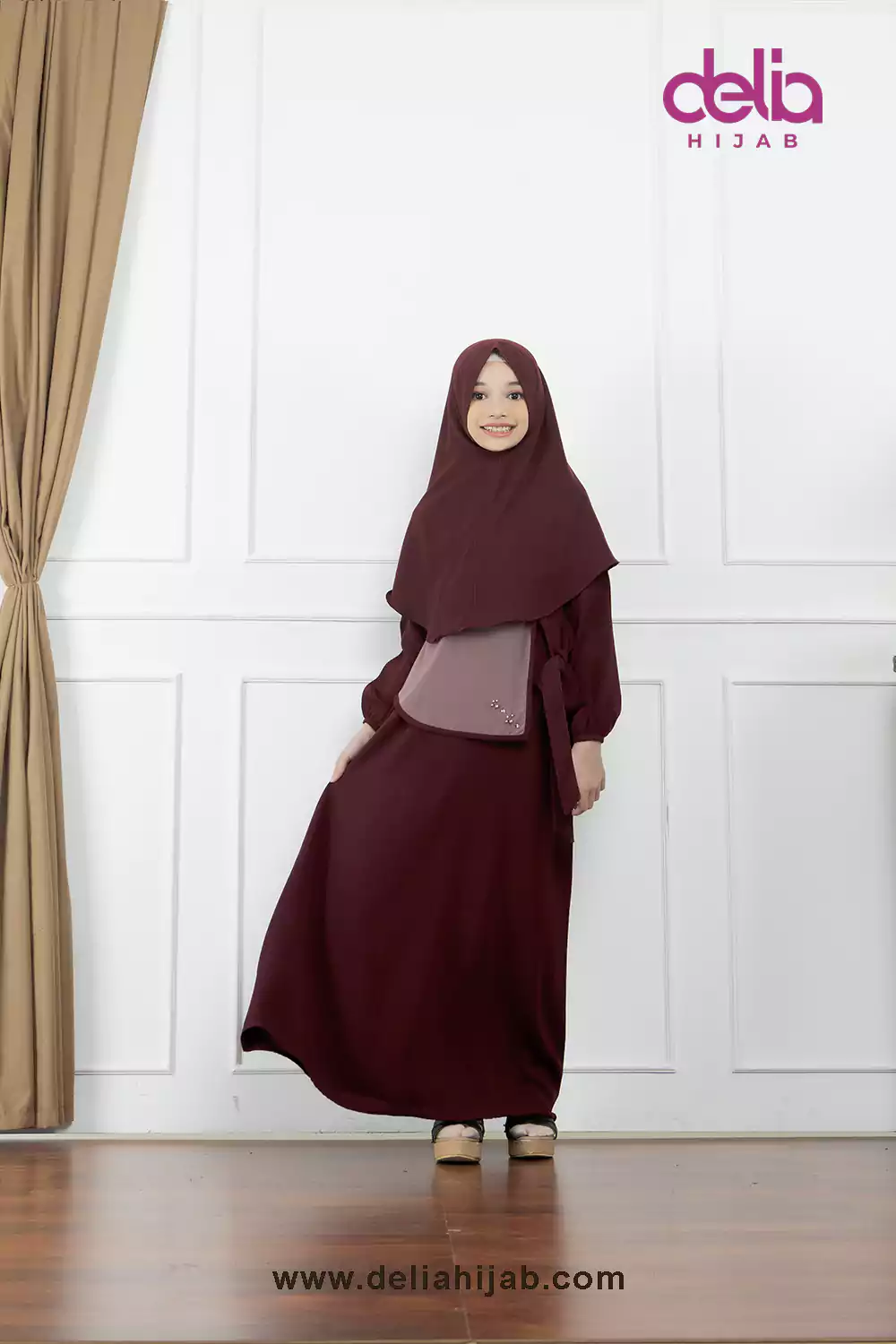 Baju Sarimbit Keluarga Muslim - Gamis Anak Sarimbit Ruby - Delia Hijab