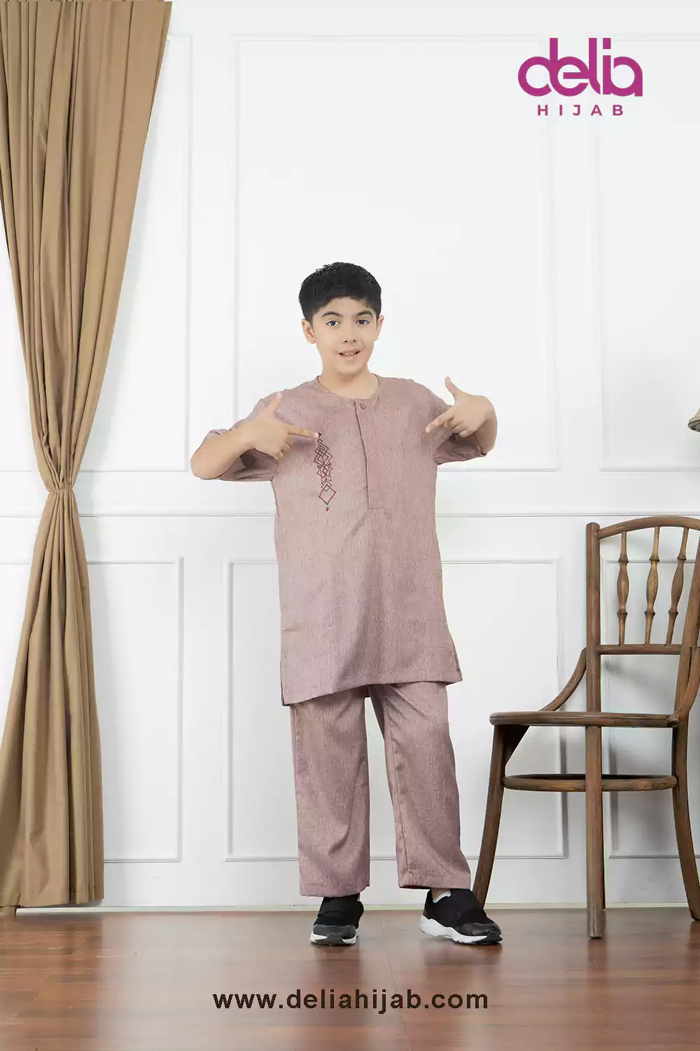 Baju Sarimbit Keluarga Muslim - Koko Anak Sarimbit Carnelian - Delia Hijab