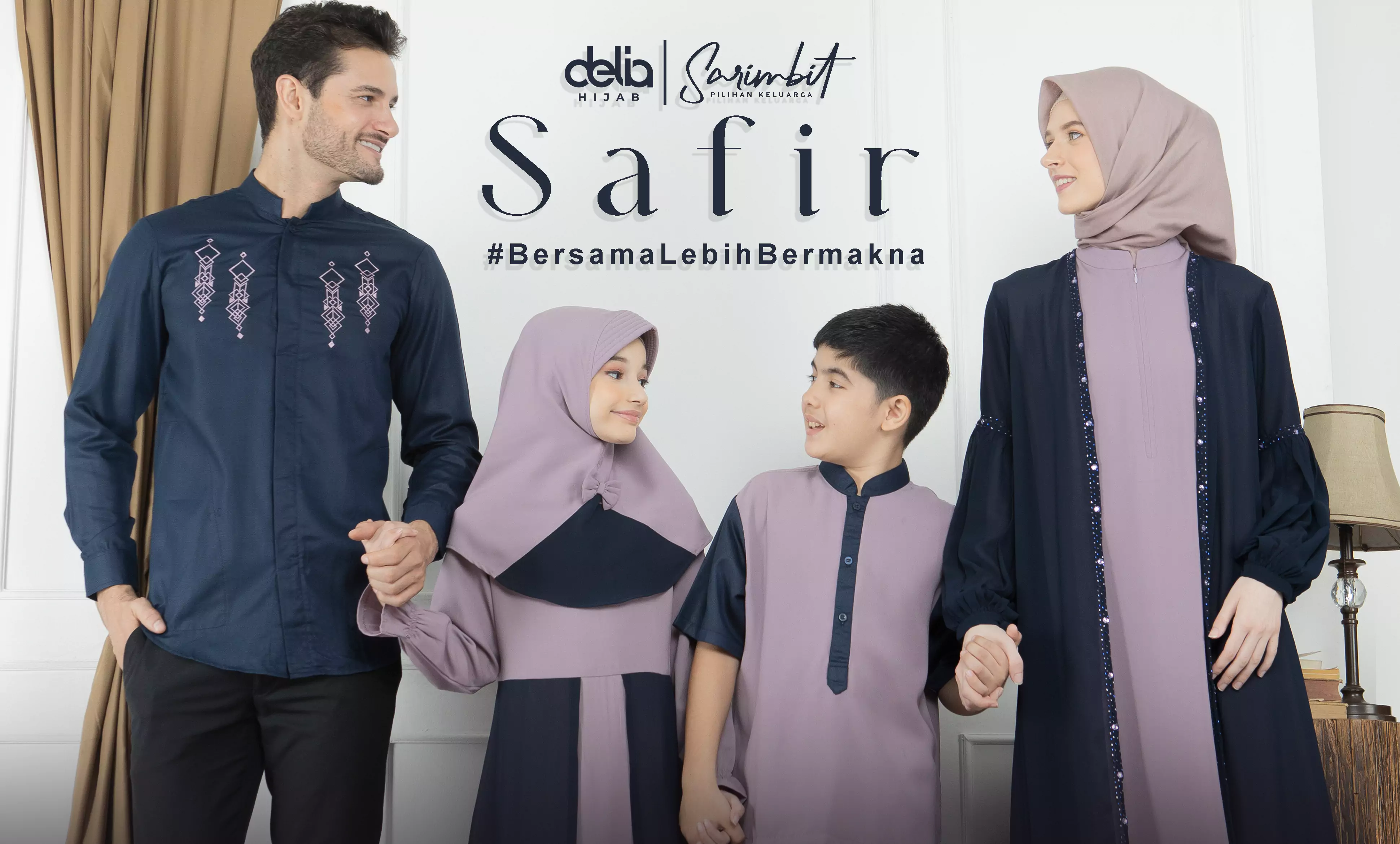 H Sarimbit Safir - Paket Baju Sarimbit Keluarga Modern 2022 - Arisan Lebaran Baju Sarimbit Delia Hijab