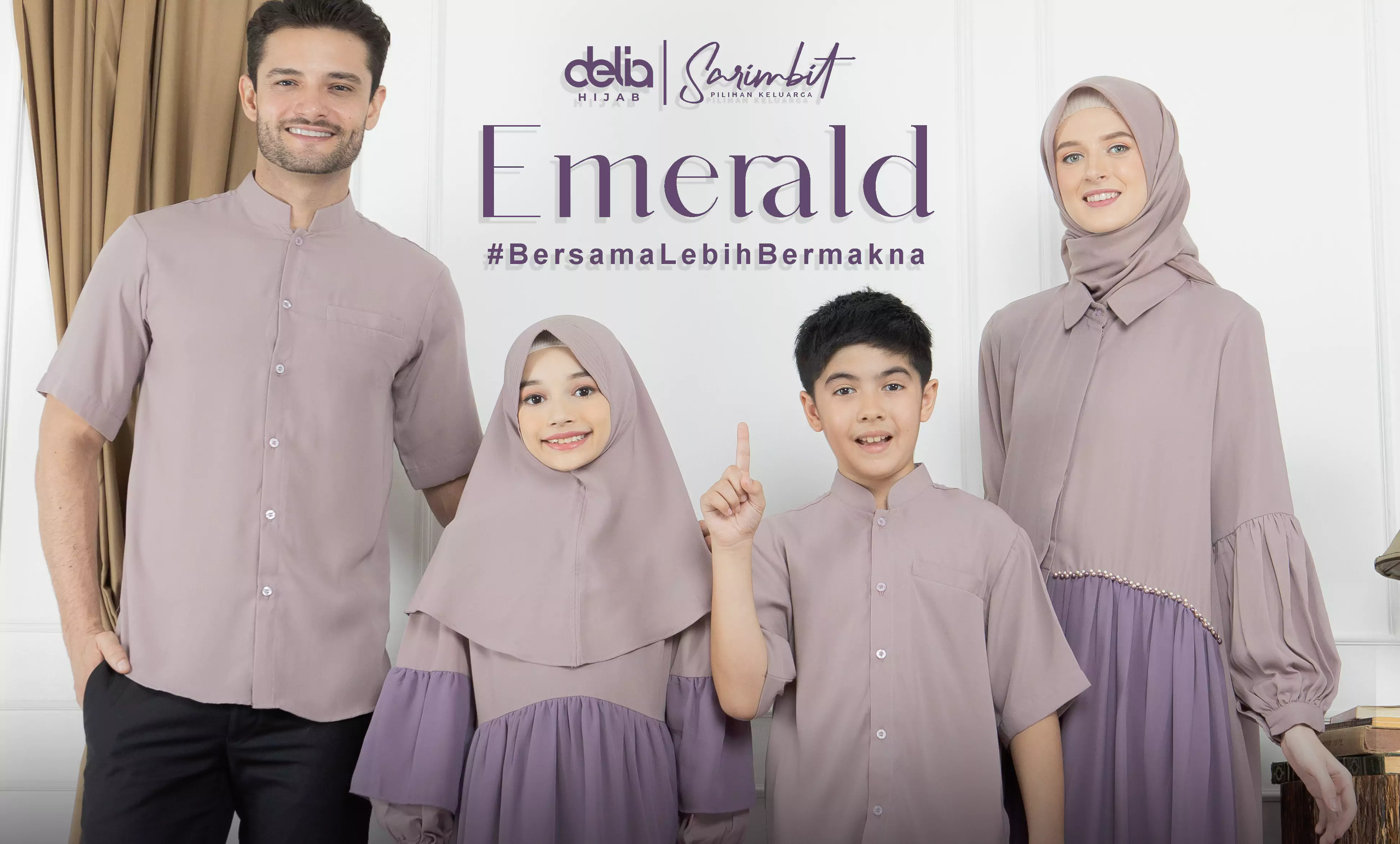 L Sarimbit Emerald - Paket Baju Sarimbit Keluarga Terbaru 2022 - Arisan Lebaran Baju Sarimbit Delia Hijab
