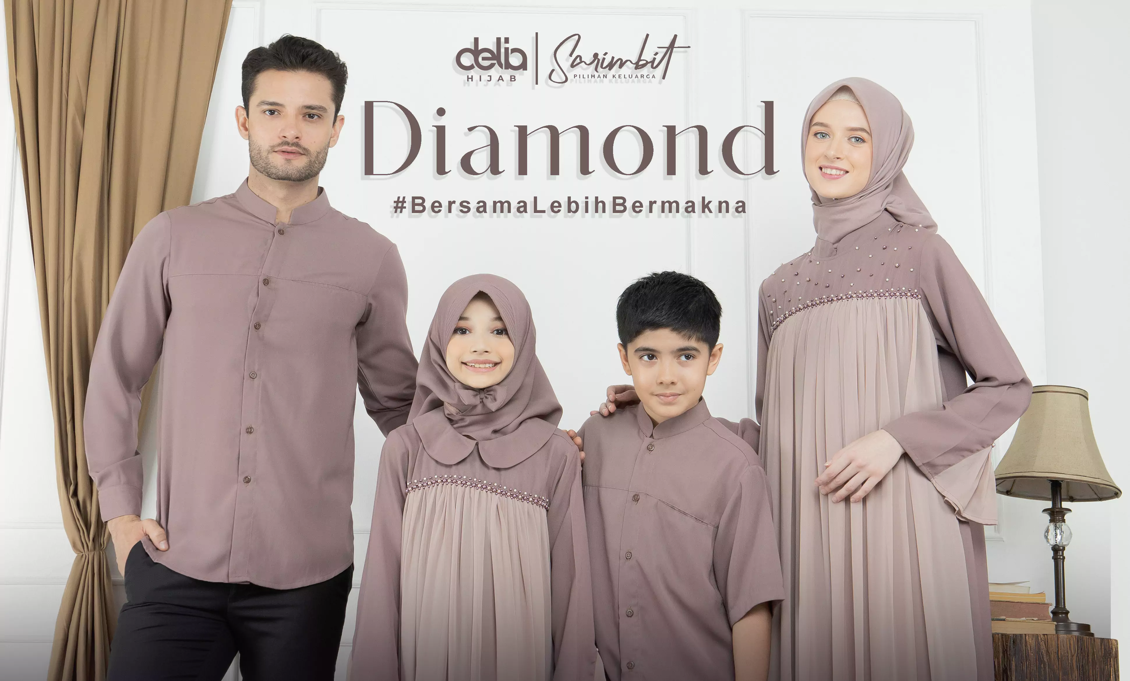 M Sarimbit Diamond - Paket Baju Sarimbit Keluarga Muslim 2022 - Arisan Lebaran Baju Sarimbit Delia Hijab