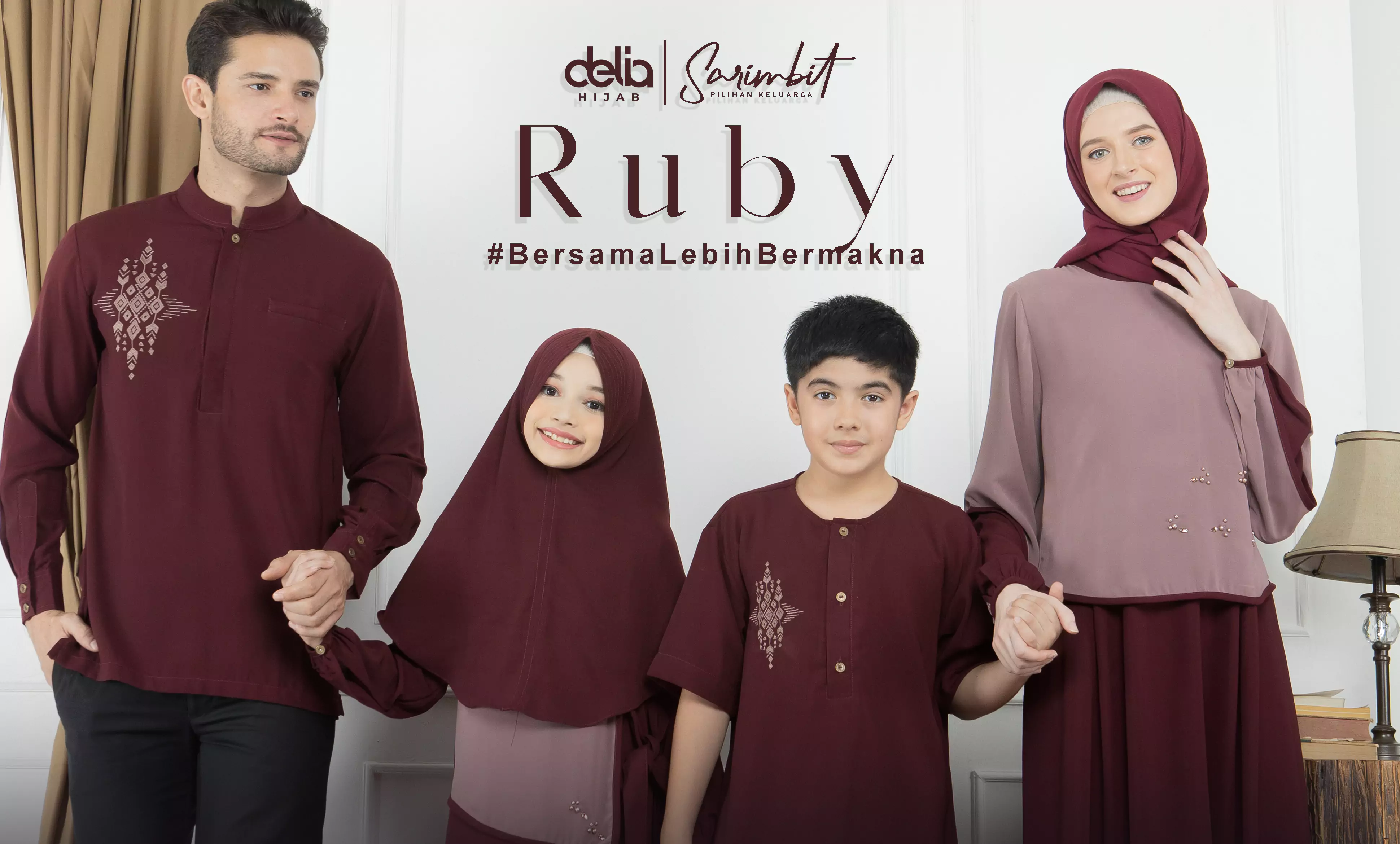 M Sarimbit Ruby - Paket Baju Sarimbit Keluarga Muslim 2022 - Arisan Lebaran Baju Sarimbit Delia Hijab
