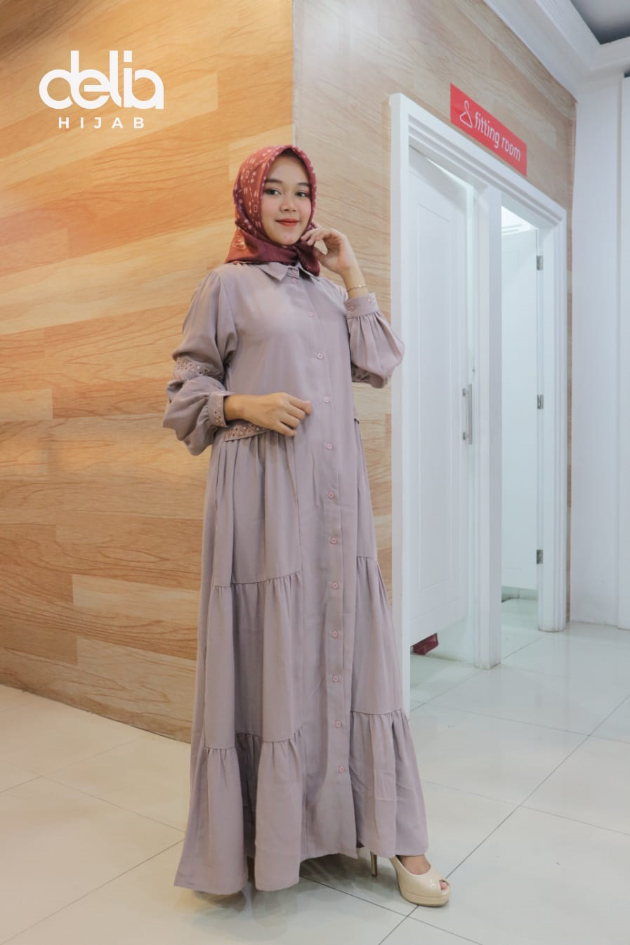 Baju Muslim Modern - Narra Dress - Delia Hijab Purple