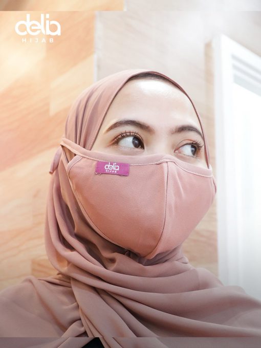 Masker Kain Hijab - Masker Polos List - Delia Hijab