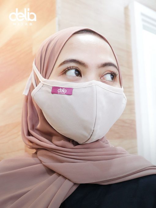Masker Kain Hijab - Masker Polos List - Delia Hijab