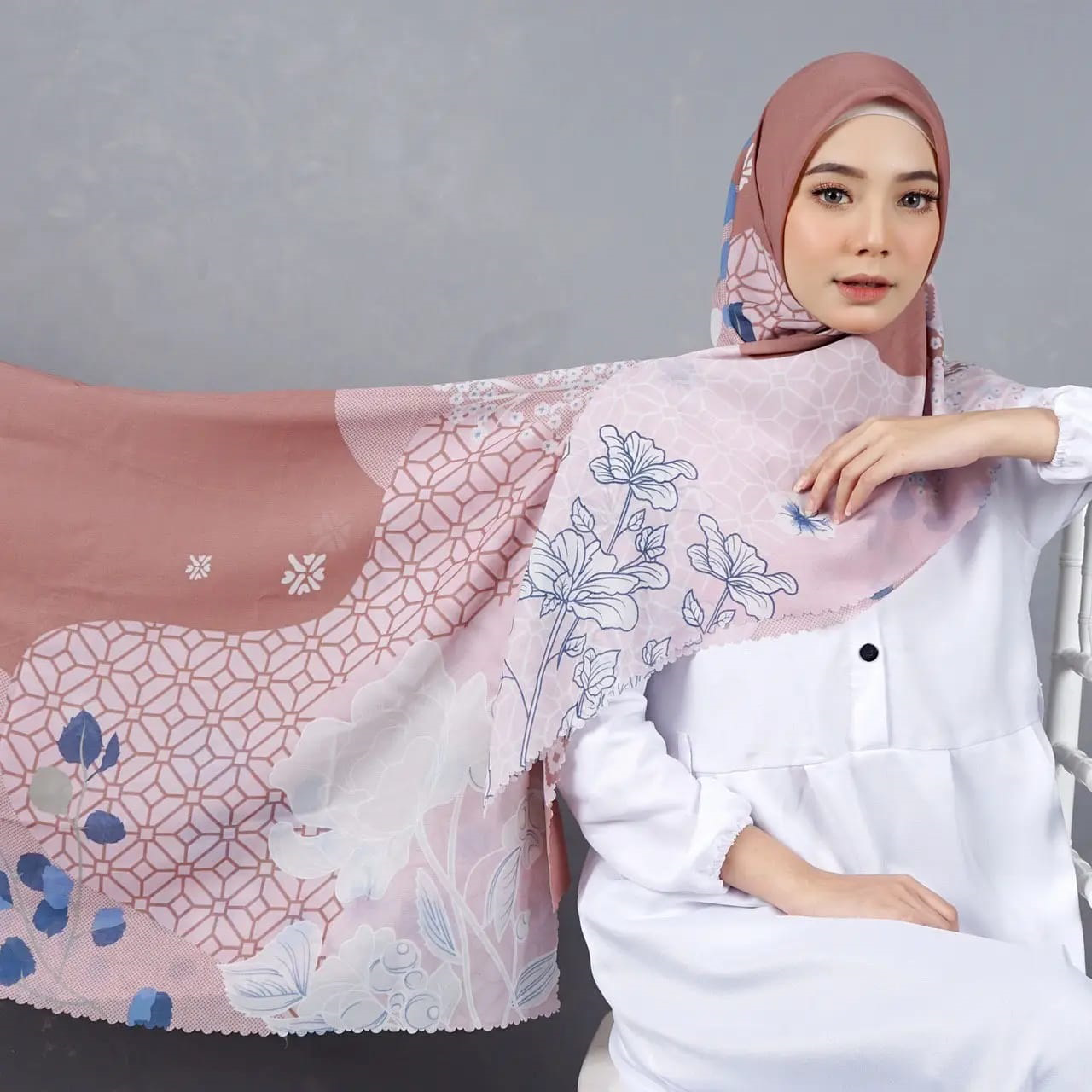Ice Tan Hijab Segi Empat - Ainsley Scarf - Delia Hijab