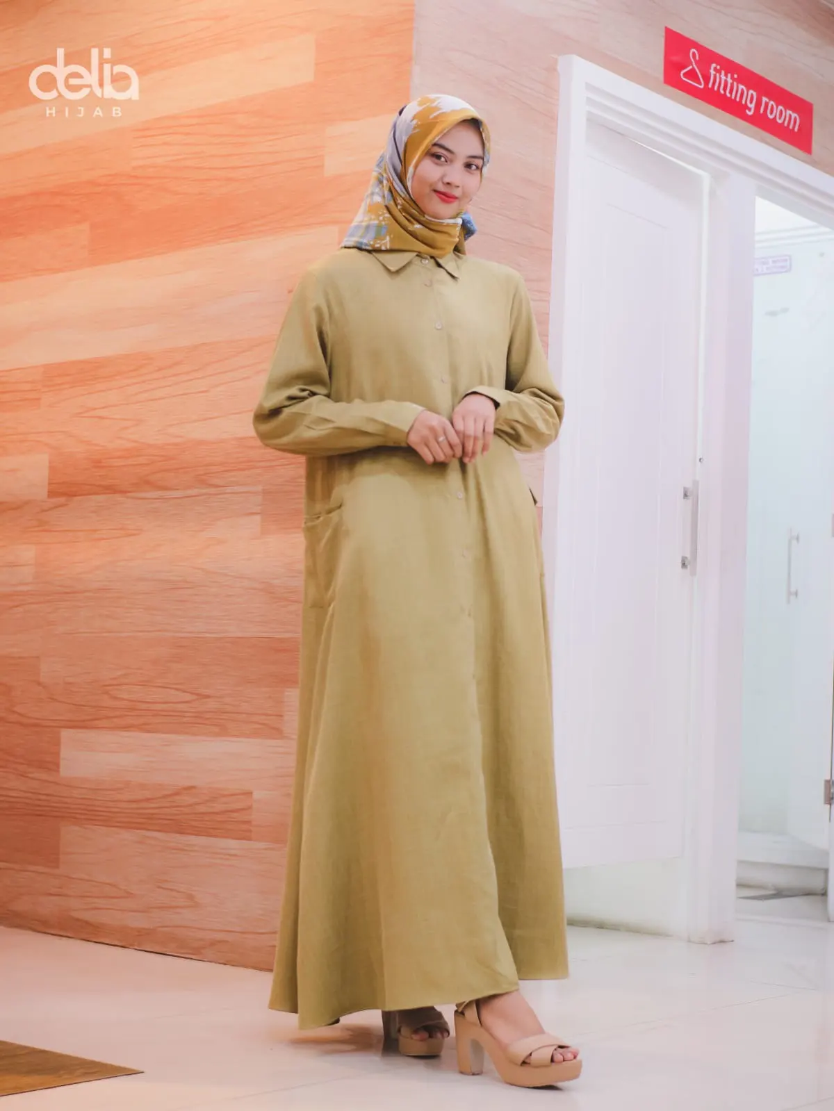 Baju Gamis Modern - Zahna Dress - Delia Hijab Lime
