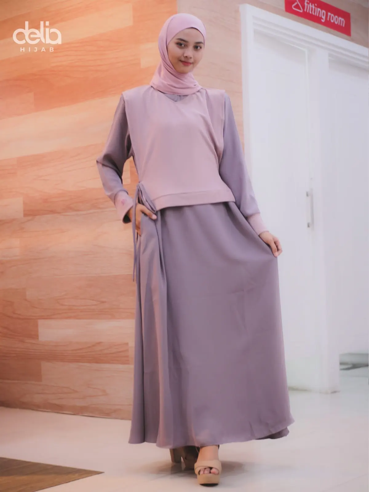 Baju Gamis Modern - Zila Dress - Delia Hijab DUSTY PURPLE
